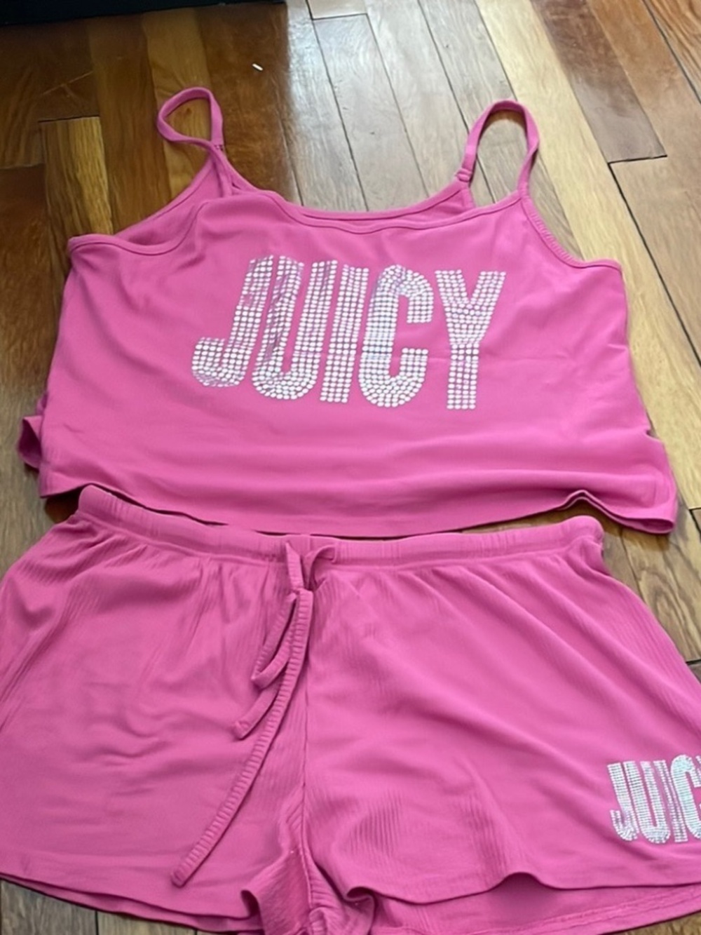 JUICY COUTURE SIZE X-LARGE XL PINK TANK AND SHORT PAJAMA SET LOT5972